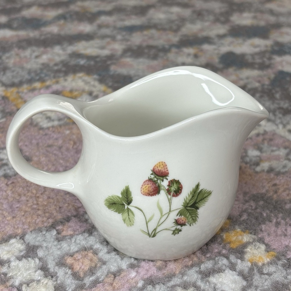 Peter Terris Wild Strawberry Creamer Pitcher Vintage Cottagecore Shenango Whimsy